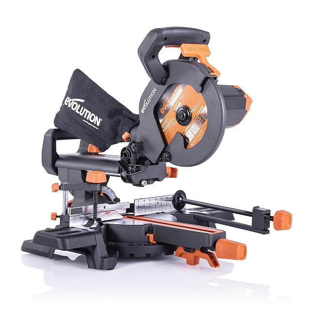Ingletadora telescópica Evolution Power Tools R210SMS+, fotografía de producto
