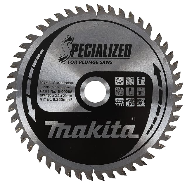 Disco de sierra Makita de 165 mm y 48 dientes, fotografía de producto