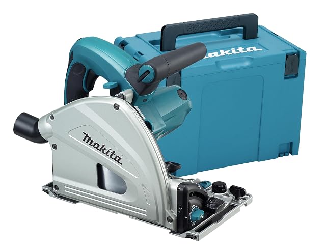 Sierra de inmersión Makita SP6000J en su maletín Makpac, fotografía de producto