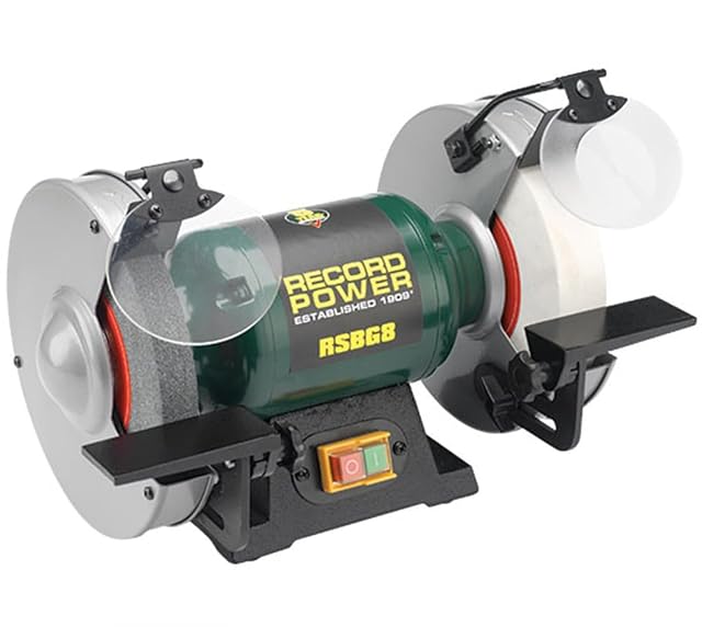 Esmeriladora de banco Record Power RSBG8 con dos muelas, fotografía de producto